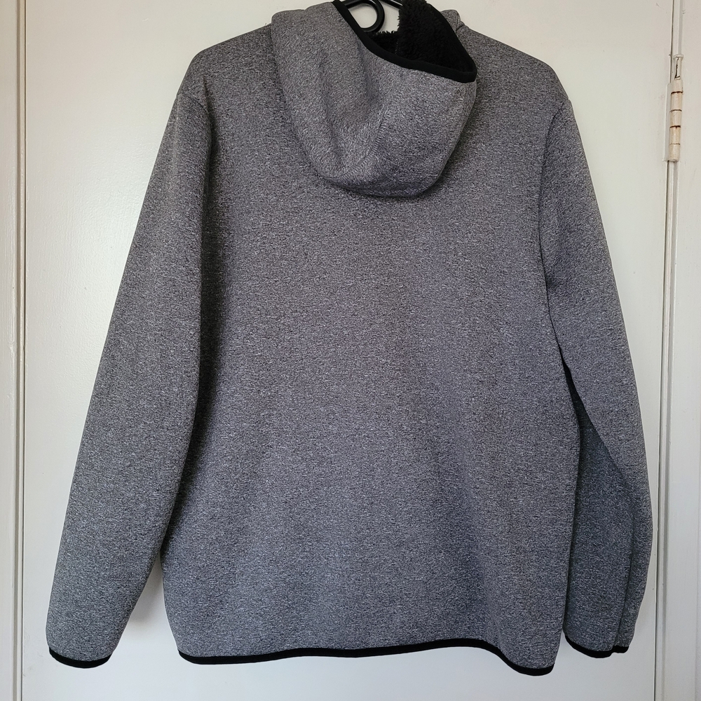 U.S. Life Men's Heather Gray Sherpa-Fleece Lined Full-Zip Hoodie - Picture 2 of 11